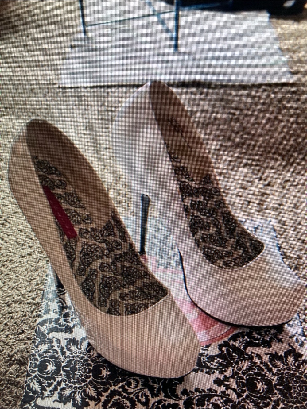 Women's Ivory Patent Peep-Toe Stiletto Heels